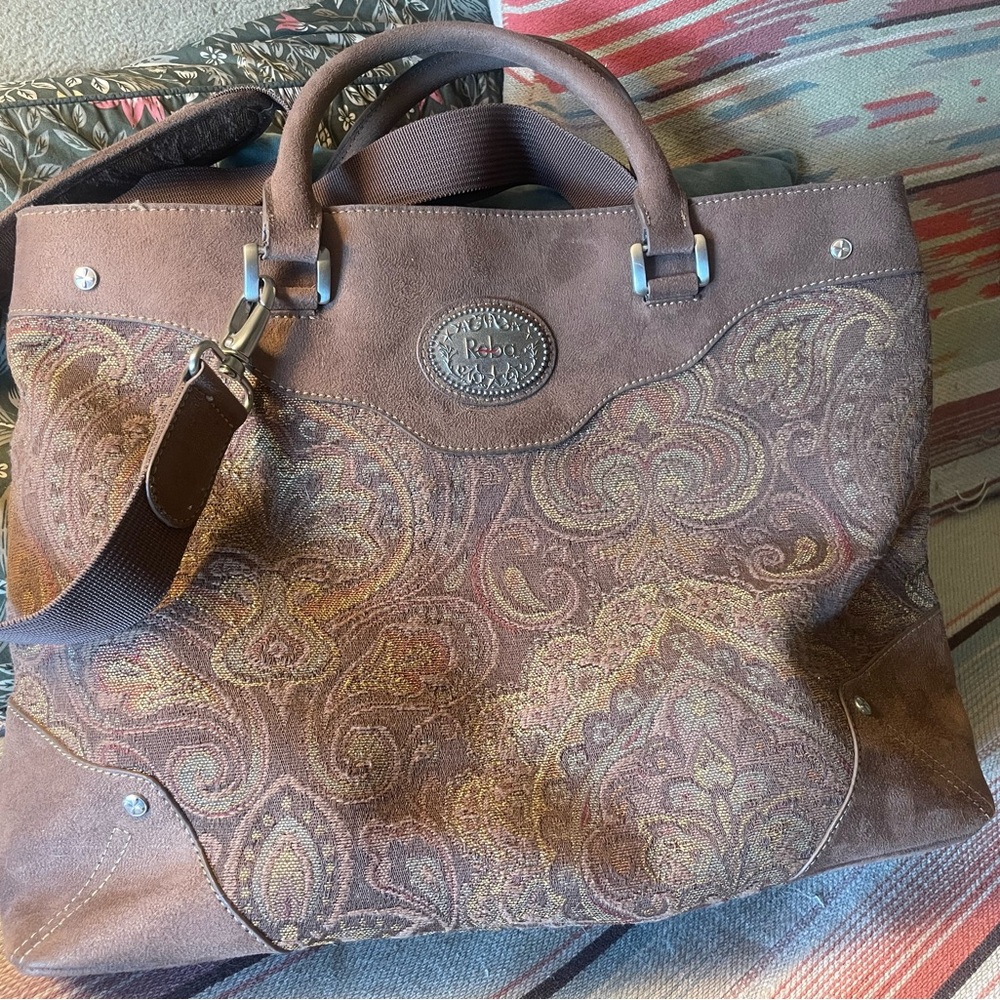 Reba, Brown Paisley Tote Bag